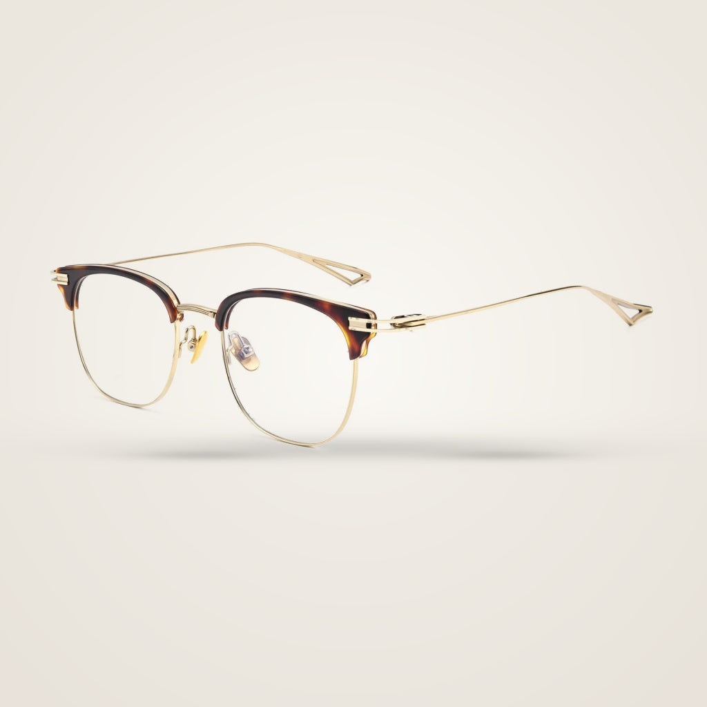 Bclear Unisex Half Rim Square TR90 Titanium Eyeglasses 80915P — view 4 | Bclear at FuzWeb