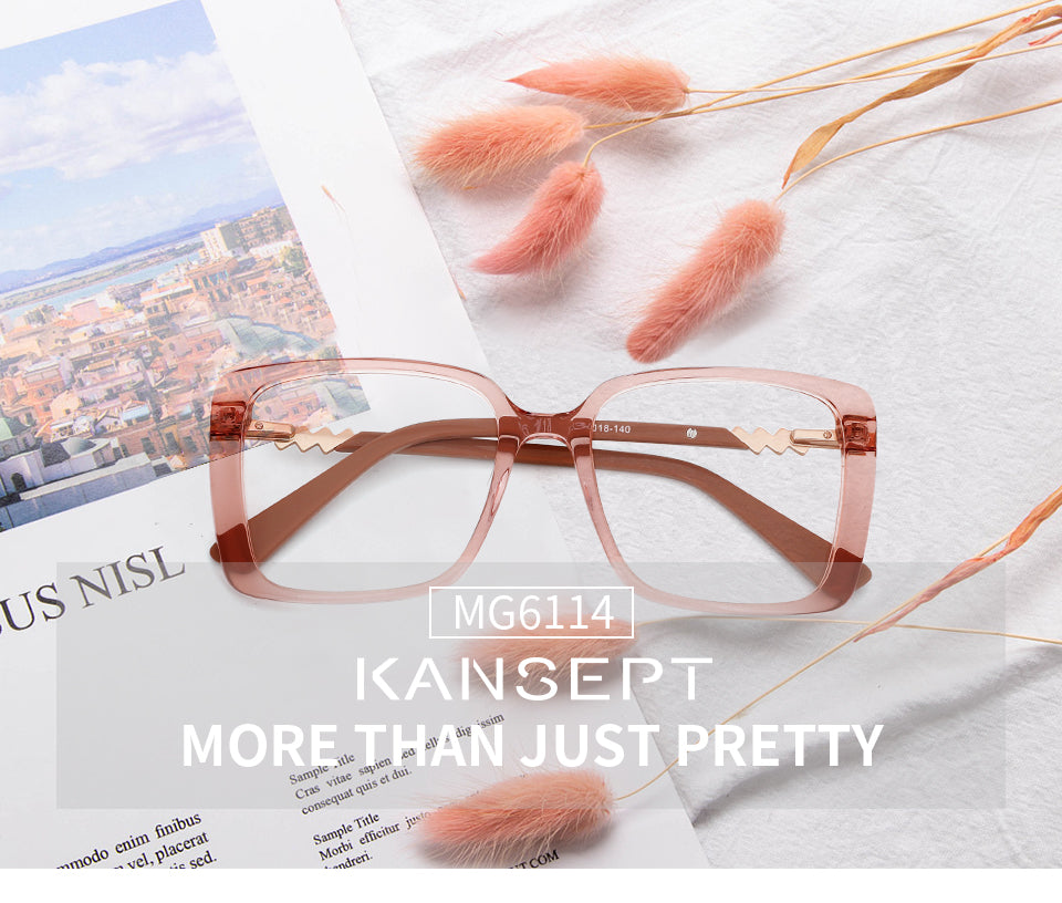 Kansept Womens Full Rim Square Acetate Alloy Frame Eyeglasses Mg6114 — view 1 | Kansept at FuzWeb