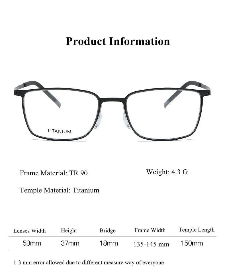 Chashma Ottica Unisex Full Rim Square Tr 90 Titanium Eyeglasses 2886