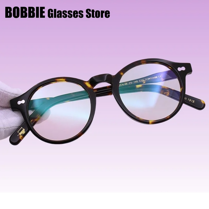 Bobbie Women's Full Rim Round Acetate Titanium Eyeglasses 761201