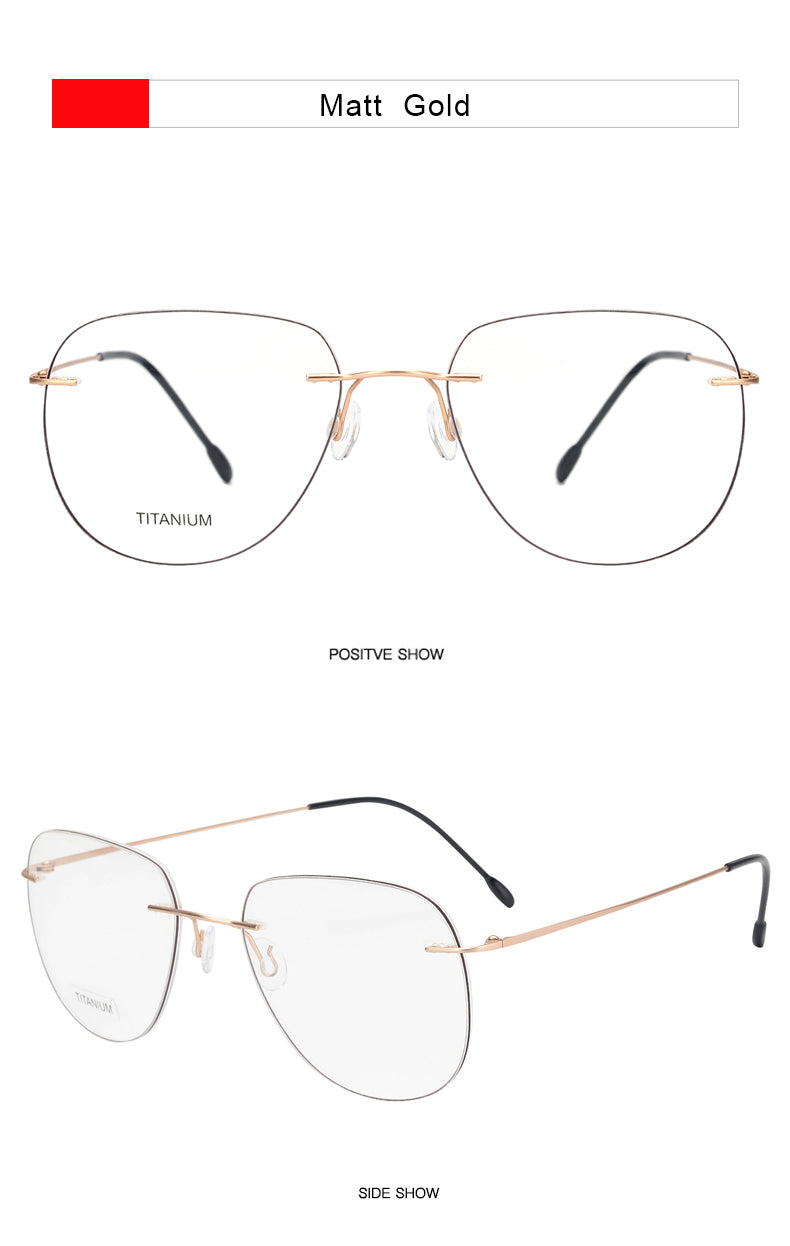 Krasivyy Unisex Rimless Oval Titanium Eyeglasses Kr05 — view 14 | Krasivyy at FuzWeb
