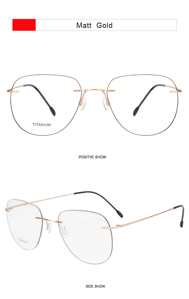 Krasivyy Unisex Rimless Oval Titanium Eyeglasses Kr05 — view 14 | Krasivyy at FuzWeb
