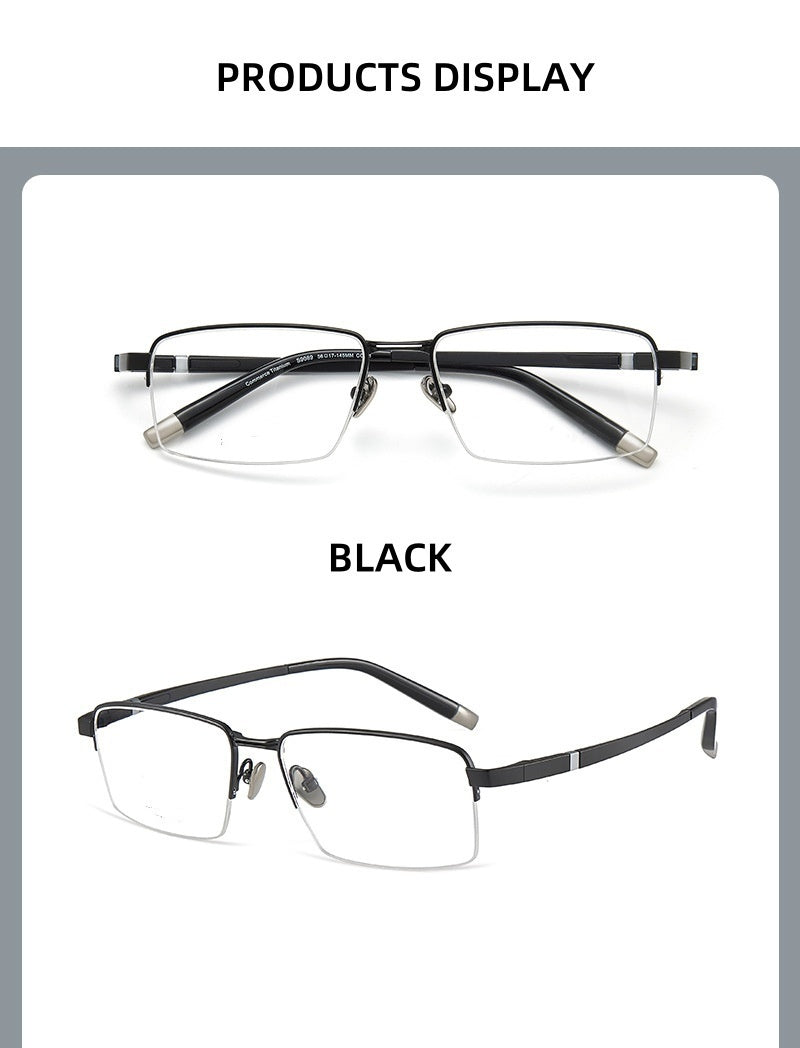 Chashma Ottica Mens Semi Rim Big Square Titanium Eyeglasses 409089 — view 2 | Chashma Ottica at FuzWeb