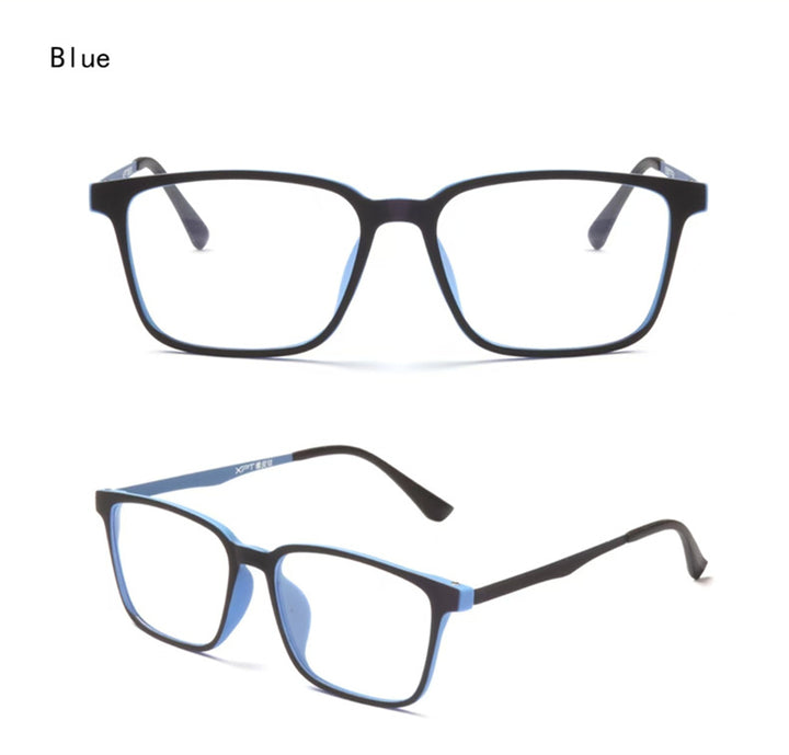 Kocolior Unisex Full Rim Square Rubber Titanium Photochromic Reading Glasses 722009.