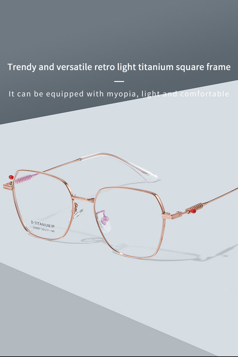 Reven Jate Womens Full Rim Flat Top Polygon Titanium Eyeglasses 6227 — view 1 | Reven Jate at FuzWeb