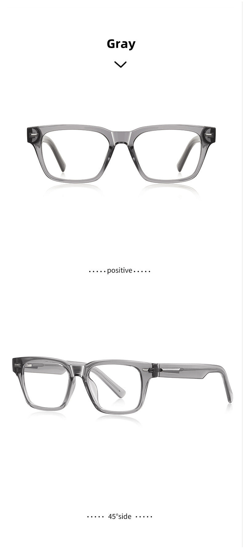 Kocolior Unisex Full Rim Square Acetate Photochromic Reading Glasses 421035.