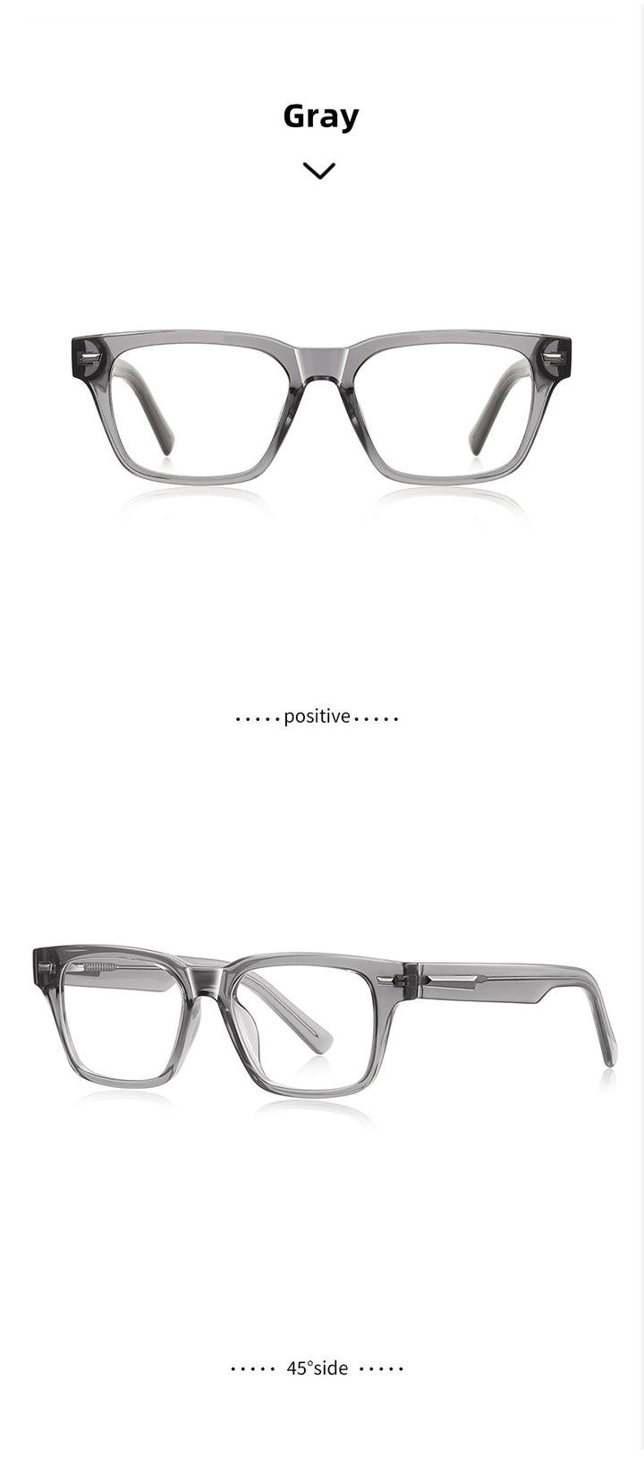 Kocolior Unisex Full Rim Square Acetate Photochromic Reading Glasses 421035.