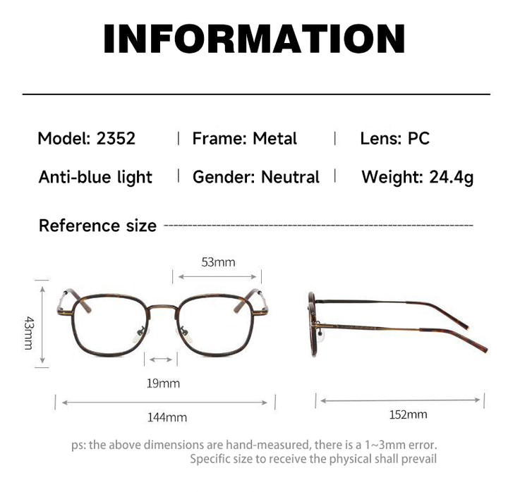 Vicky Unisex Full Rim Square Tr 90 Alloy Reading Glasses 10145 — view 2 | Vicky at FuzWeb