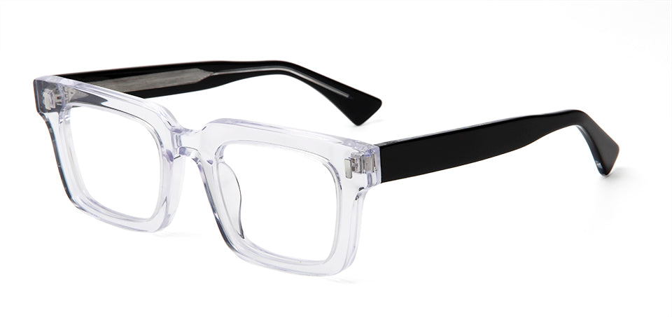 Esnbie Unisex Full Rim Square Thick Acetate Eyeglasses 23046 — view 5 | Esnbie at FuzWeb