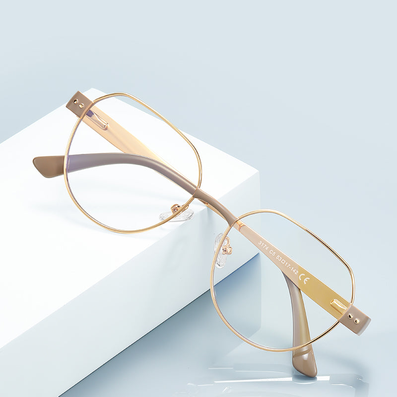 Vicky Womens Full Rim Flat Top Oval Alloy Tr 90 Reading Glasses 513174 — view 1 | Vicky at FuzWeb