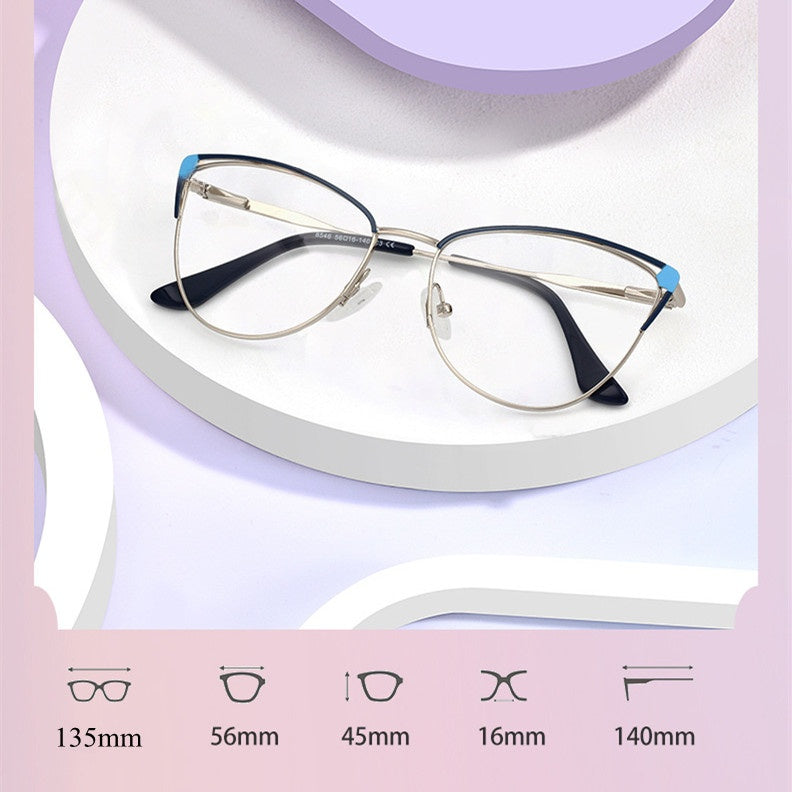 Chashma Womens Full Rim Oval Cat Eye Steel Eyeglasses 778546 — view 1 | Chashma at FuzWeb