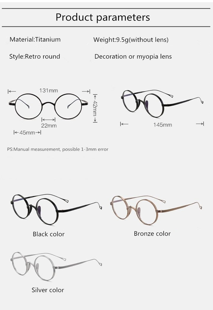 Aimee 999900 Women’s Full Rim Titanium Round Frames — view 2 | Aimee at FuzWeb