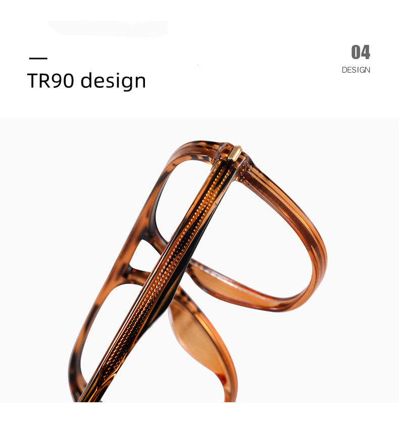 Kocolior Unisex Full Rim Square Double Bridge Tr 90 Titanium Photochromic Reading Glasses 821206.