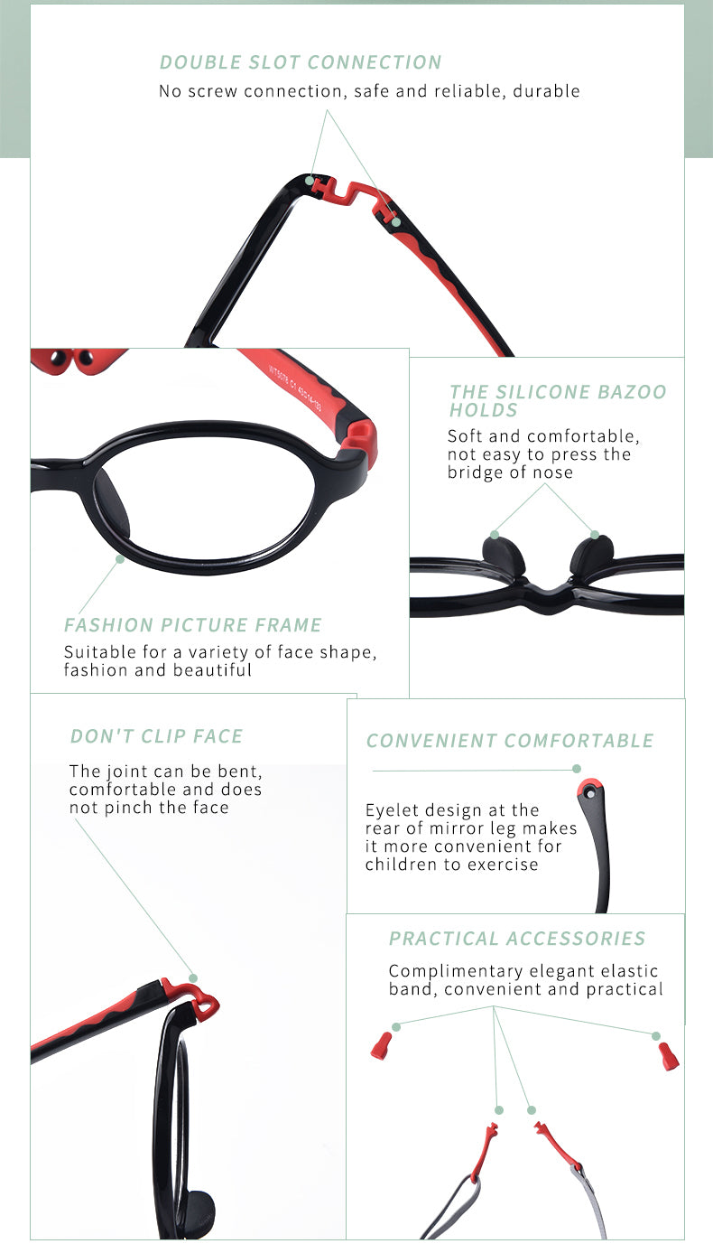 Secg Unisex Youth Full Rim Square Tr 90 Silicone Eyeglasses 5083.