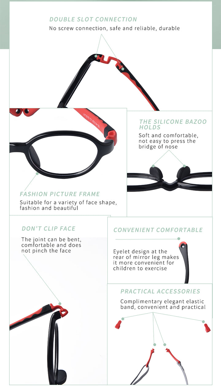 Secg Unisex Youth Full Rim Square Tr 90 Silicone Eyeglasses 5083.