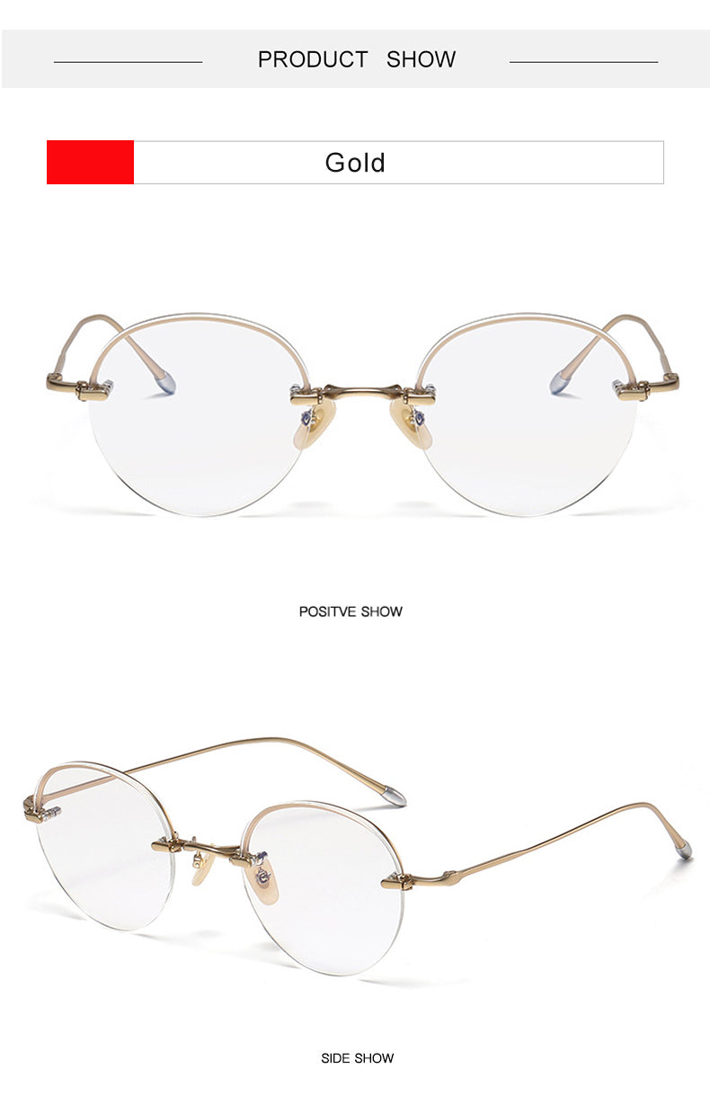 Krasivyy Mens Semi Rim Round Titanium Eyeglasses K5921 — view 10 | Krasivyy at FuzWeb