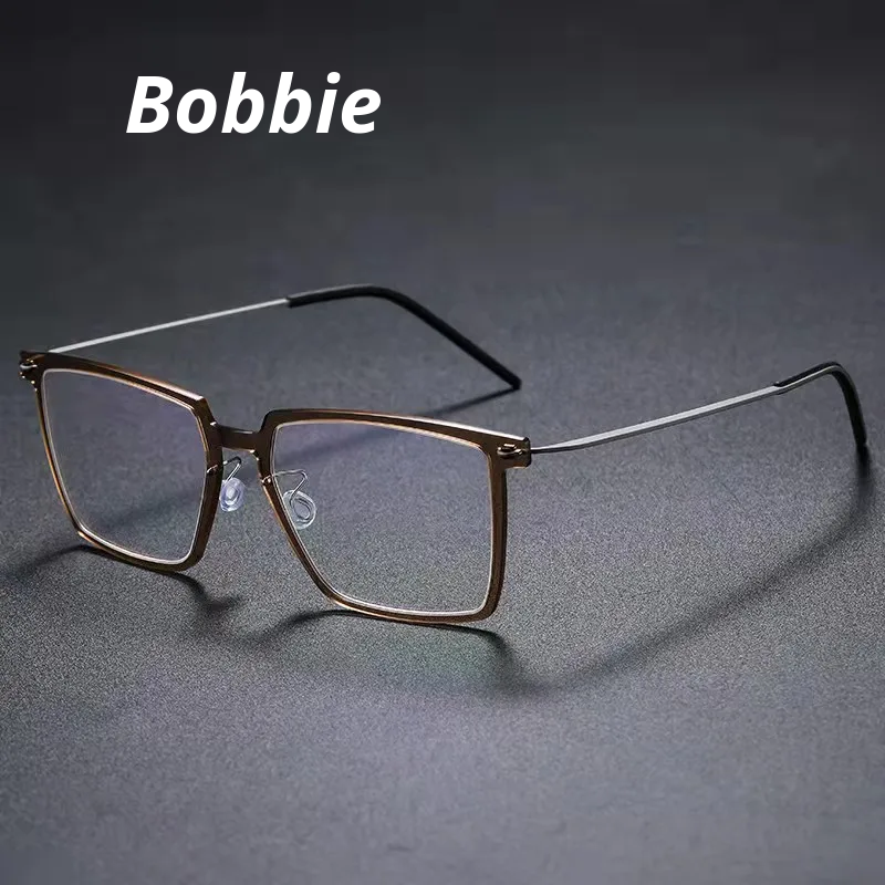 Bobbie Unisex Full Rim Square Acetate Titanium Eyeglasses 766577