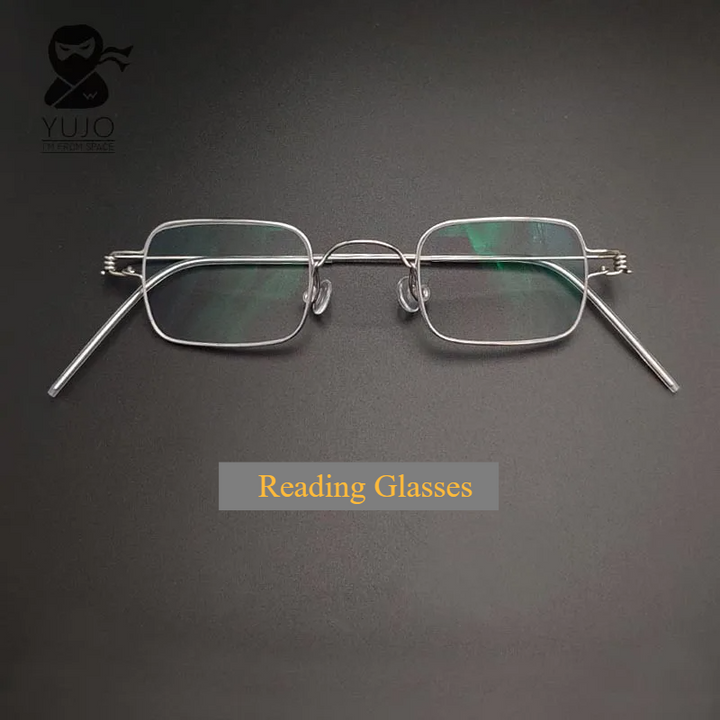 Yujo Unisex Full Rim Square Custom Screwless Steel Reading Glasses 14140
