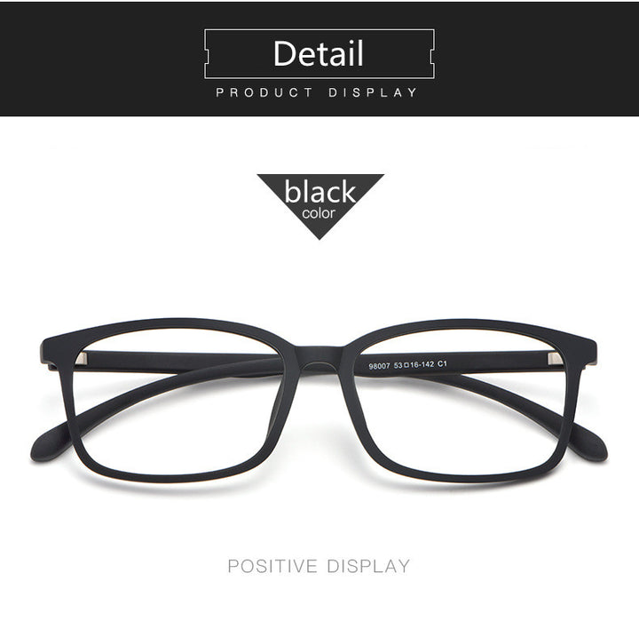 Kocolior Unisex Full Rim Square Tr 90 Hyperopic Reading Glasses 98007.