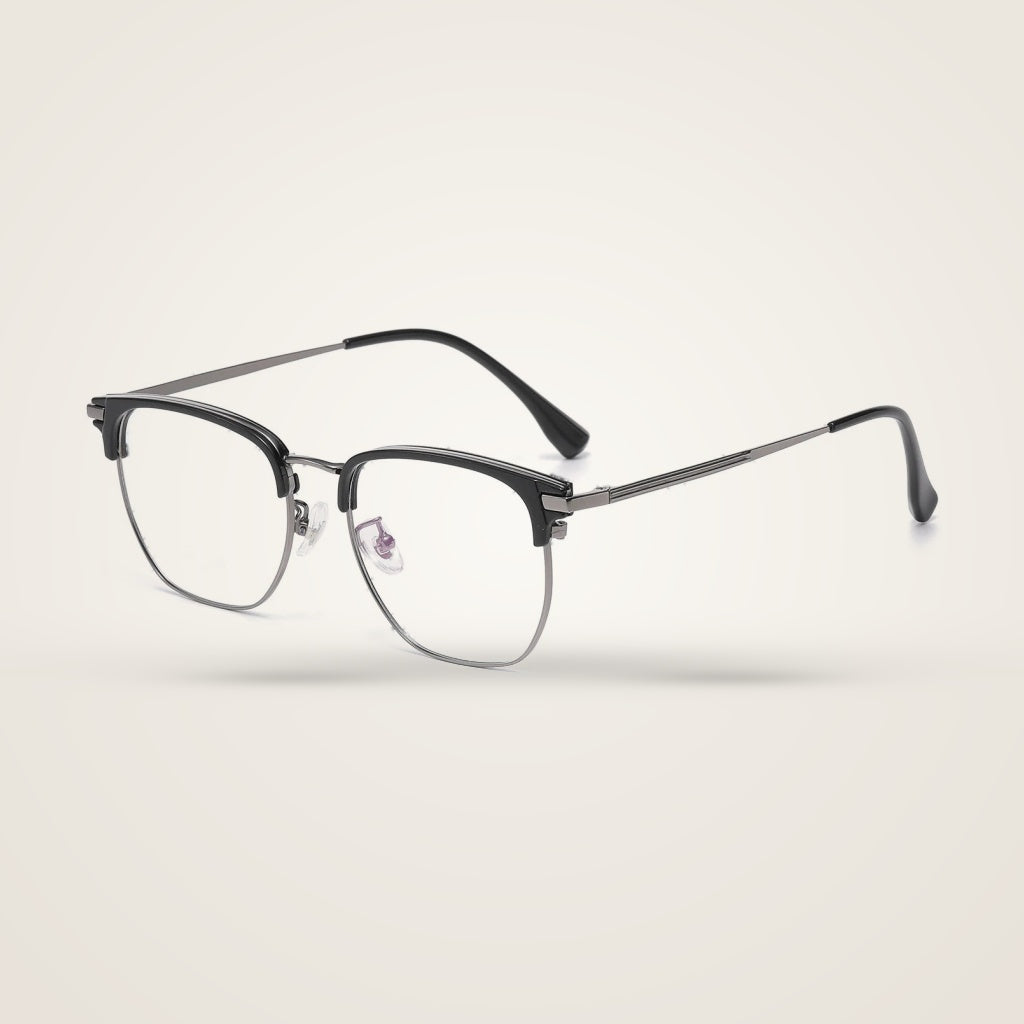 Bclear Unisex Half Rim Cat Eye TR90 Titanium Eyeglasses 1599 — view 1 | Bclear at FuzWeb