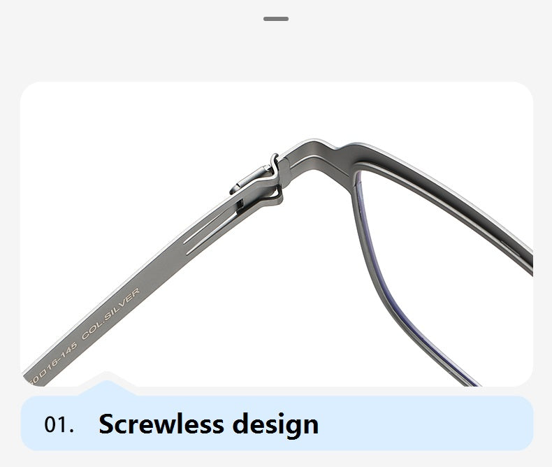 Bobbie Unisex Full Rim Square Screwless Steel Acetate Eyeglasses 165038.