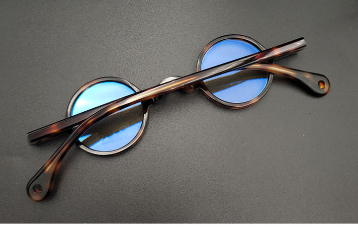 Yujo Unisex Full Rim Small Round 34mm Handcrafted Acetate Eyeglasses.