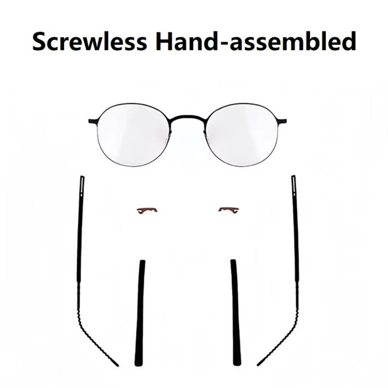 Aimee Womens Semi Rim Round Screwless Titanium Eyeglasses 68802 — view 1 | Aimee at FuzWeb