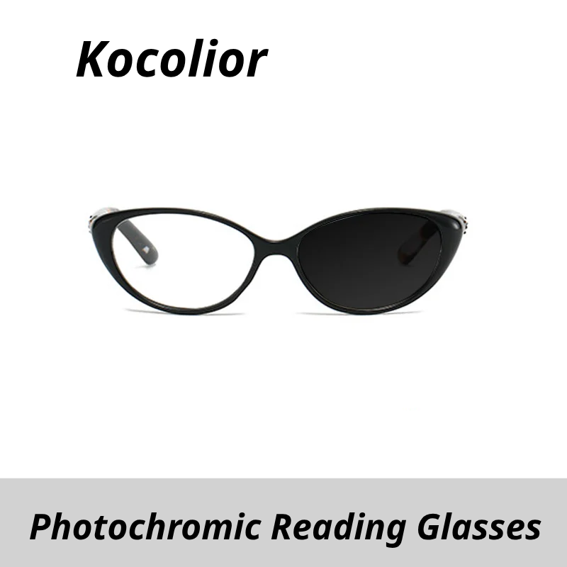 Kocolior Women's Full Rim Cat Eye Pc Alloy Photochromic Reading Glasses 725001