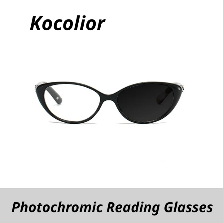 Kocolior Women's Full Rim Cat Eye Pc Alloy Photochromic Reading Glasses 725001