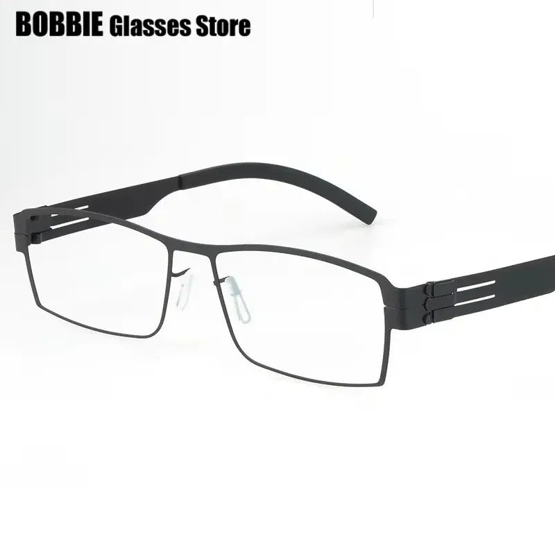 Bobbie 508500 Full Rim Unisex Square Screwless Steel Frames — view 1 | Bobbie at FuzWeb