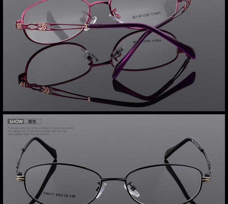 Womens Oval Full Rim Eyeglasses Alloy Frames F6017 — view 7 | Bclear at FuzWeb