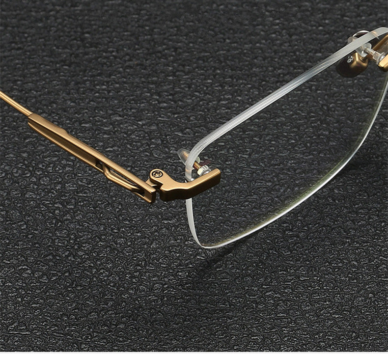 Aimee Unisex Rimless Polygon Square Titanium Eyeglasses 80814 — view 6 | Aimee at FuzWeb
