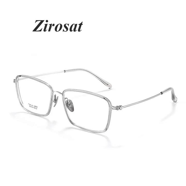 Zirosat Unisex Full Rim Polygon Square Tr 90 Titanium Eyeglasses 28021