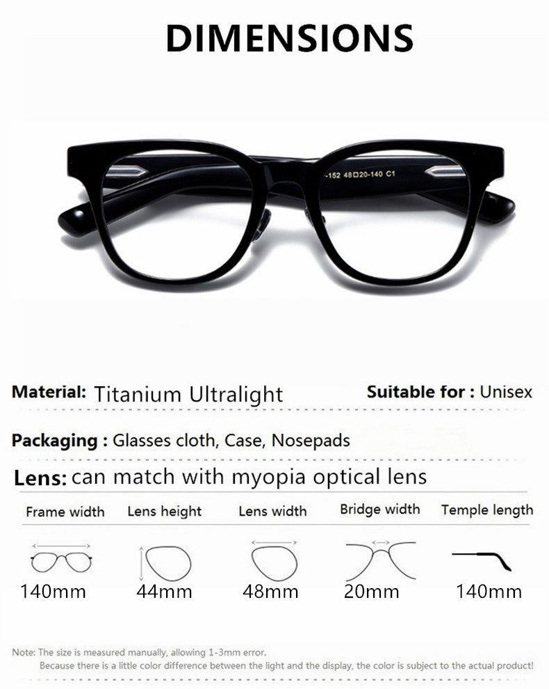 Aimee Unisex Full Rim Square Titanium Acetate Eyeglasses 14152.