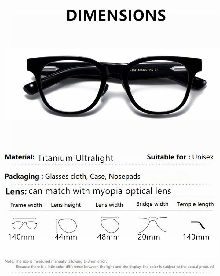 Aimee Unisex Full Rim Square Titanium Acetate Eyeglasses 14152.