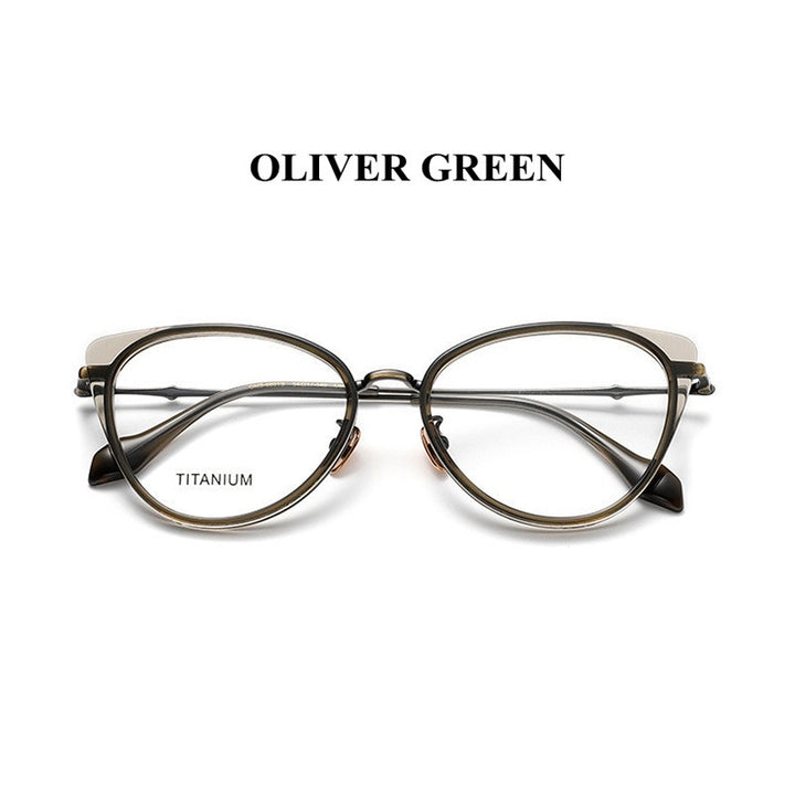 Chashma Unisex Full Rim Oval Acetate Titanium Eyeglasses 881660.