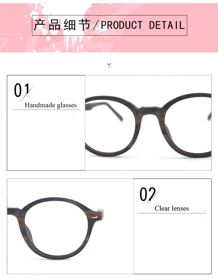 Hdcrafter Unisex Full Rim Round Oval Wood Metal Frame Eyeglasses 4237 — view 5 | Hdcrafter Eyeglasses at FuzWeb