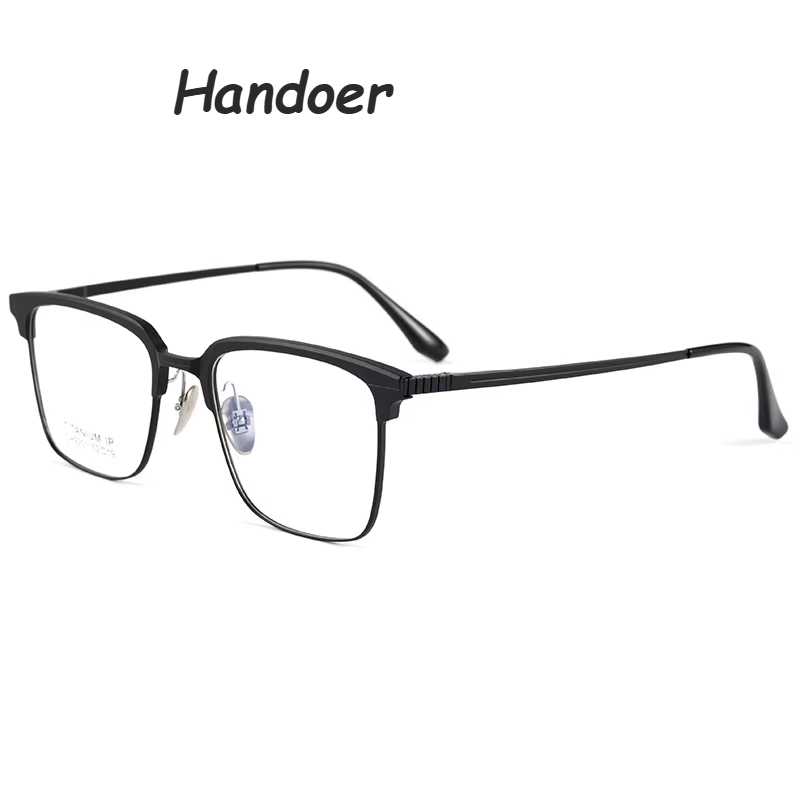 Handoer Women's Full Rim Square Brow Line Titanium Eyeglasses 99201 Full Rim Handoer