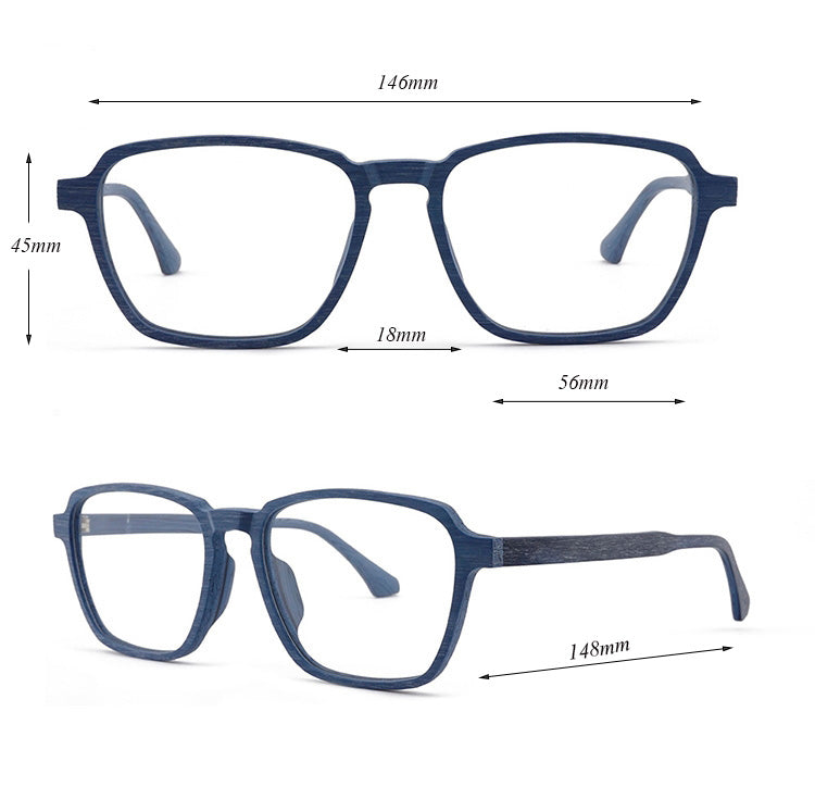 Hdcrafter Mens Full Rim Oversized Polygonal Square Wood Frame Eyeglasses 1694 — view 1 | Hdcrafter Eyeglasses at FuzWeb