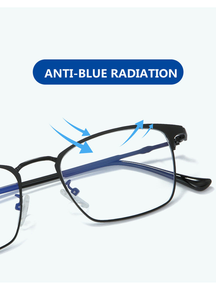 Kocolior Unisex Full Rim Square Alloy Hyperopic Reading Glasses 101902.
