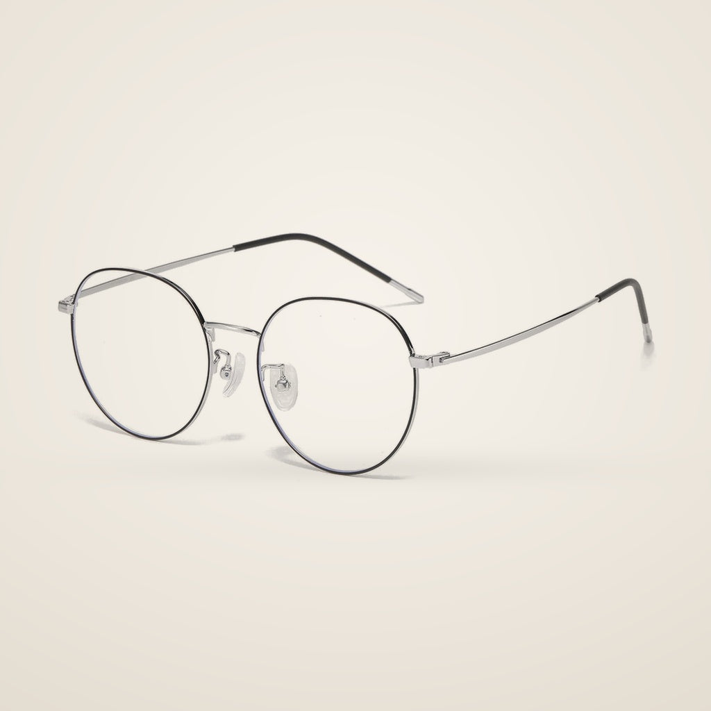 Bclear Unisex Full Rim Round Titanium Alloy Eyeglasses 86100 — view 1 | Bclear at FuzWeb