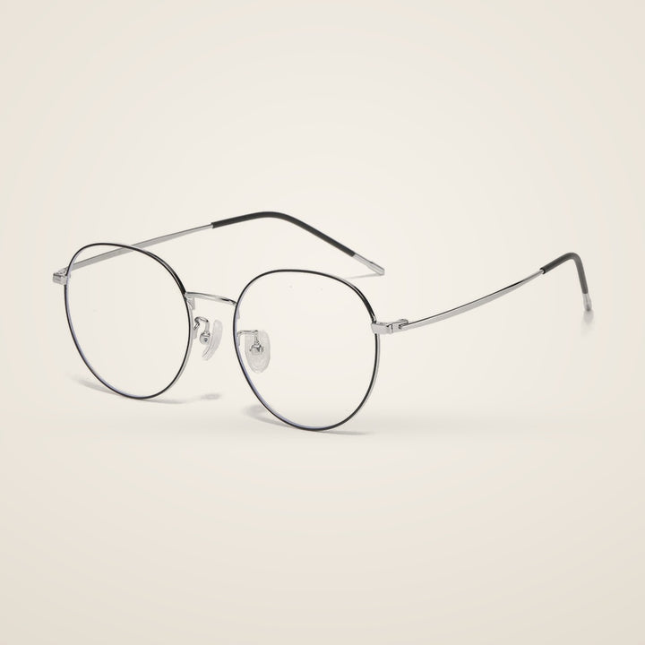 Bclear Unisex Full Rim Round Titanium Alloy Eyeglasses 86100 — view 1 | Bclear at FuzWeb