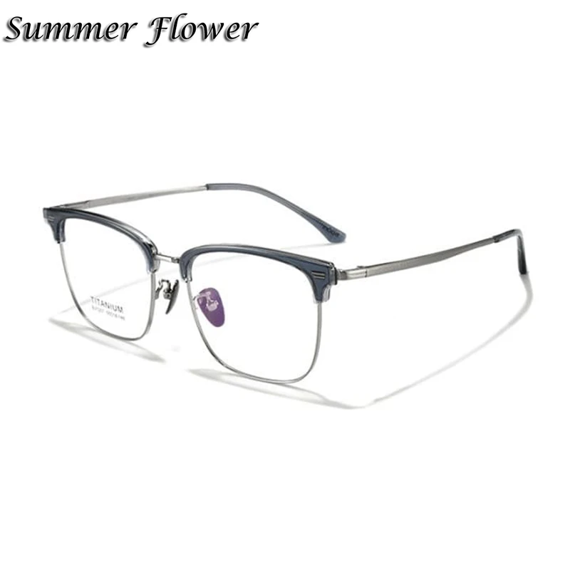 Summer Flower Unisex Full Rim Square Tr 90 Alloy Eyeglasses 67207