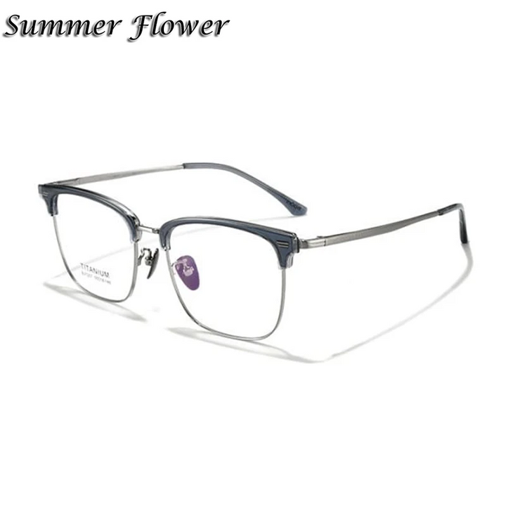 Summer Flower Unisex Full Rim Square Tr 90 Alloy Eyeglasses 67207