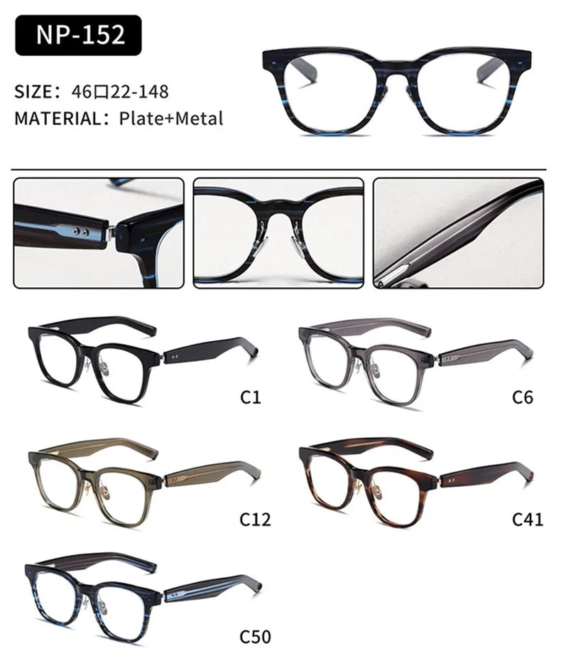 Aimee Unisex Full Rim Square Titanium Acetate Eyeglasses 14152 — view 13 | Aimee at FuzWeb