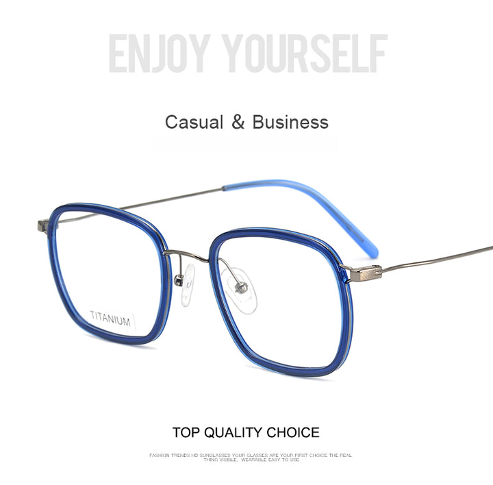 Krasivyy Mens Full Rim Square Tr 90 Titanium Eyeglasses Kr16044 — view 1 | Krasivyy at FuzWeb
