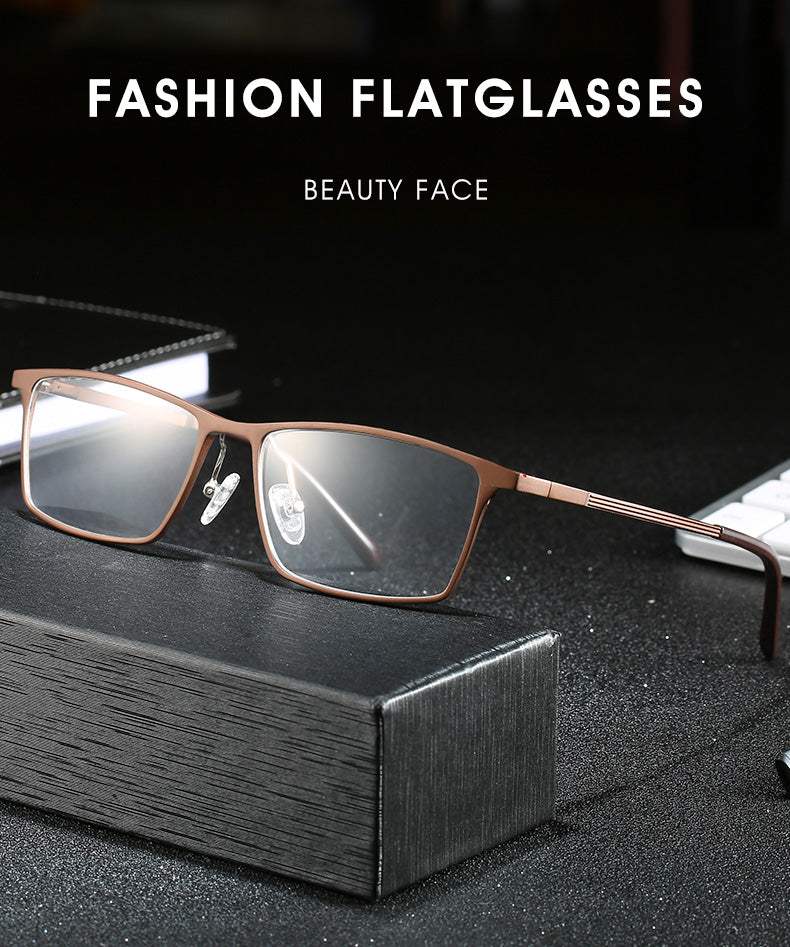 Hdcrafter Mens Full Rim Square Alloy Frame Eyeglasses P6308 — view 1 | Hdcrafter Eyeglasses at FuzWeb