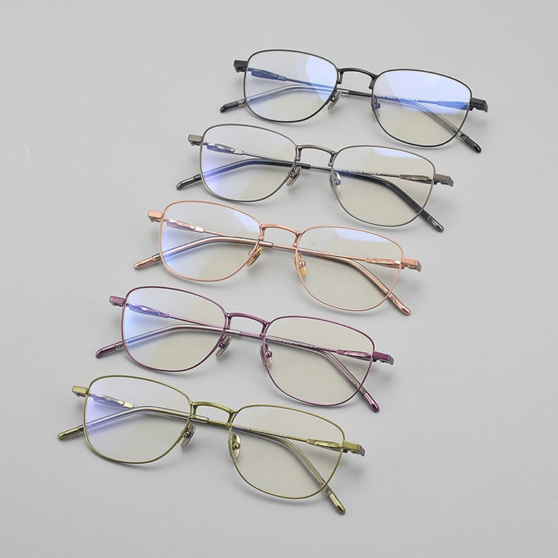 Chashma Unisex Full Rim Polygon Square Titanium Eyeglasses 887465.