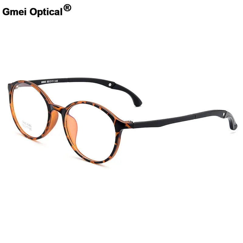 Gmei Unisex Eyeglasses Ultra-Light Tr90 Plastic Round M6065 — view 1 | Gmei Optical at FuzWeb