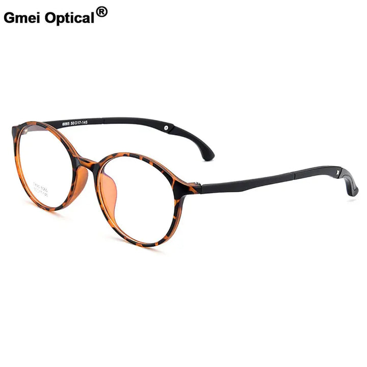 Gmei Unisex Eyeglasses Ultra-Light Tr90 Plastic Round M6065 — view 1 | Gmei Optical at FuzWeb